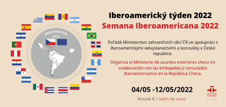 <a href="/mzvcr/">Ministerstvo zahraničních věcí</a> ve spolupráci s iberoamerickými velvyslanectvími a konzuláty v České republice každoročně pořádá týden věnovaný dialogu mezi těmito zeměmi a přibližuje jejich kulturu české veřejnosti prostřednictvím pestrého kulturního programu.
cultura.cervantes.es/praga/cs/seman…