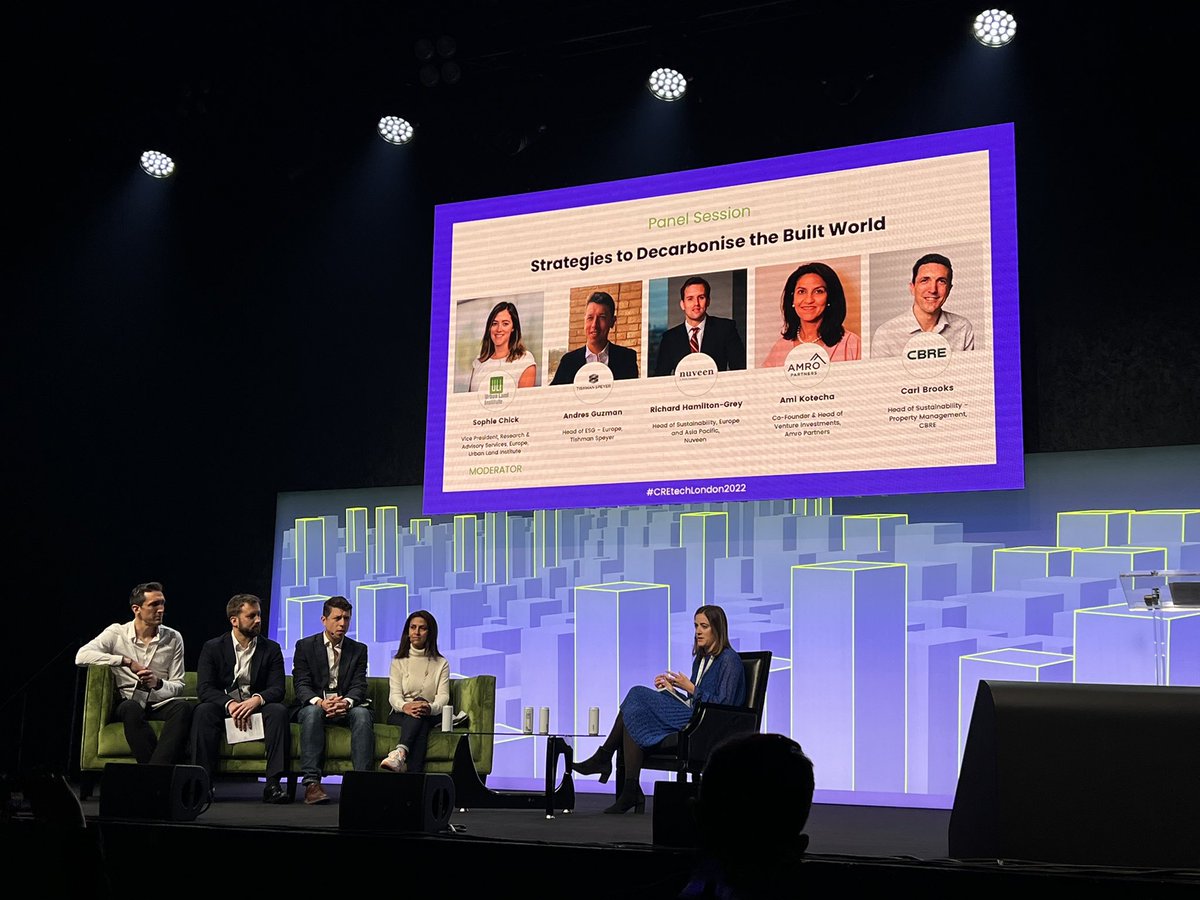 We need to think of buildings as part of a system, and each asset needs to collaborate with all others. Technology is needed to share data, processes, energy …… Good thinking from <a href="/AmiKotechaAREP/">Ami Kotecha</a> #cretechlondon2022