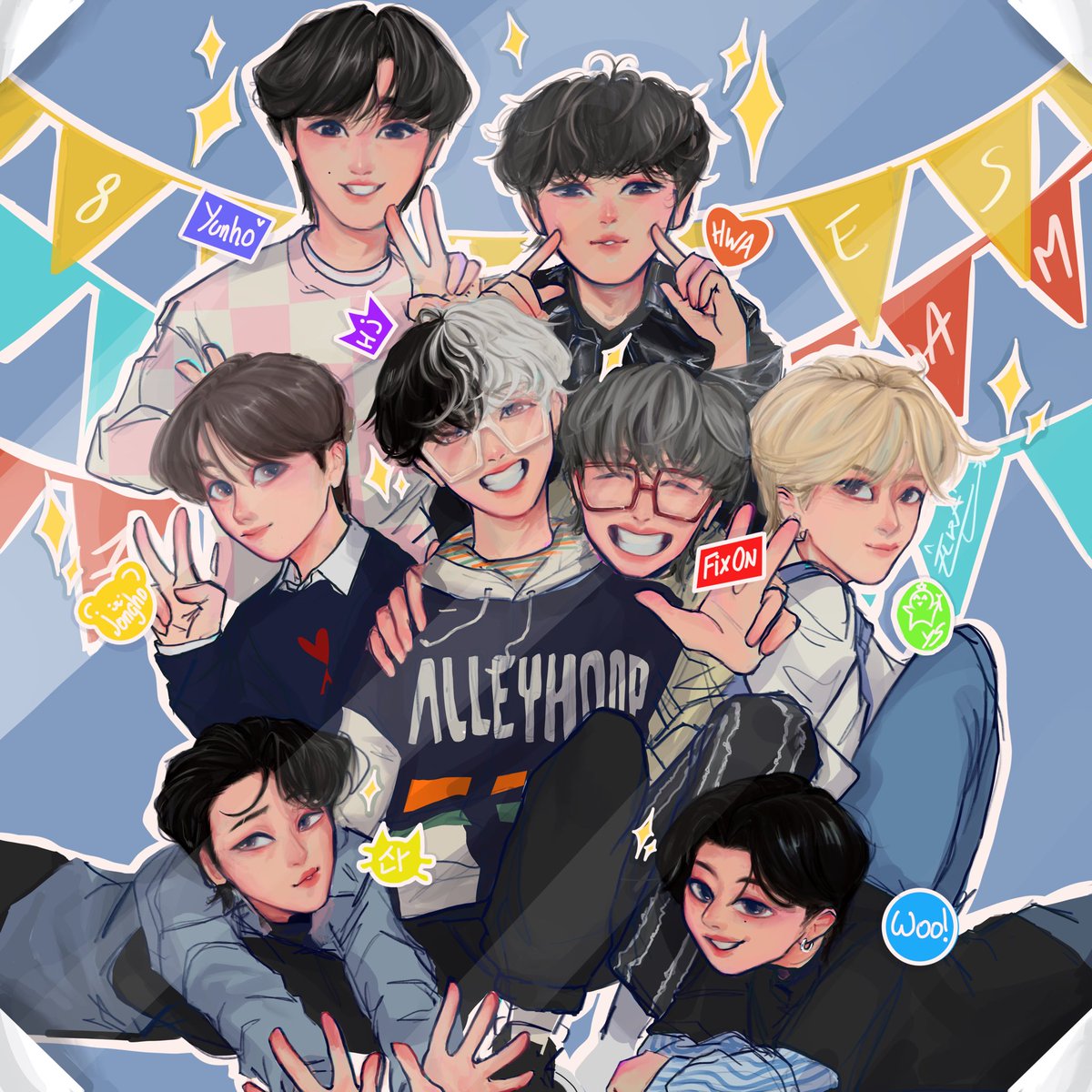 Elka_draws's tweet photo. ✨ 8 makes 1 team ✨

Ptite postcard pour le concert d’Ateez à Paris, à retrouver dans le packs de @MadArt_Maude 

En vrai c’était fun . Un peu long mais fun ! https://t.co/0FoFvgETRs