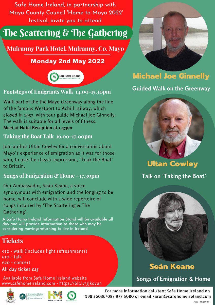 MayoDotIE's tweet photo. The Scattering &amp; The Gathering is a fantastic #HomeToMayo events taking place next Monday, May 2nd at @MulrannyPark 

Tickets are available at https://t.co/te5MCLgyOT OR locally from Mulranny Post Office; Mulranny Park Hotel, Achill Post Office OR contact our office on 098 36036 https://t.co/oyHH8Ylzv5