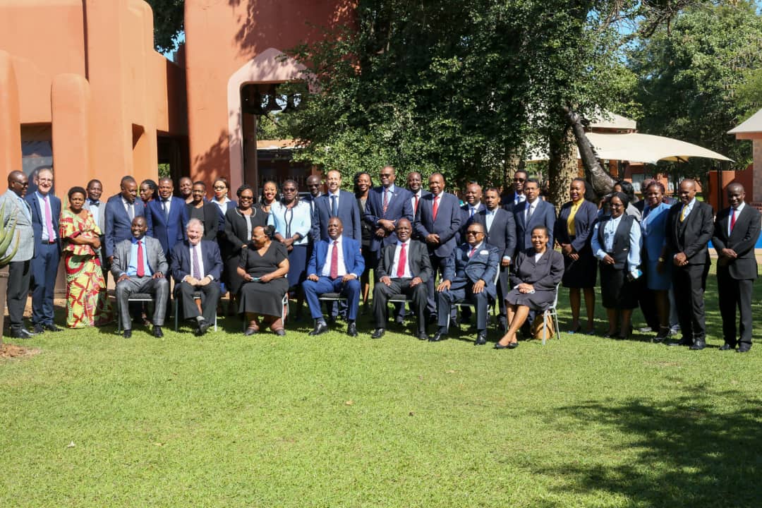 Guest of Honour of the Workshop:  Honourable Chief Justice of the Republic of Zambia, Dr Mumba Malila (Seating fourth from Left)

Workshop further graced by: 

Chief Justice from Zimbabwe: Honourable Luke Malaba; and 

Chief Justice from DRC:  Honourable Mukendi Musanga