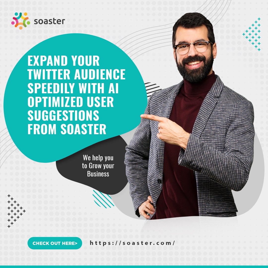 soastermarketng's tweet photo. Expand your Twitter audience speedily with AI optimized user suggestions from Soaster. 

We help you yo grow your business.

Check out here: https://t.co/wYtaFsWVIV

#artificialintelligence #digitalmarketing #wowso #soaster #twitterpost https://t.co/TLJbytybG4