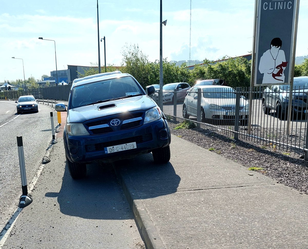 Blocking cycle lane near Mahon Poit. There quite a while.#badparking