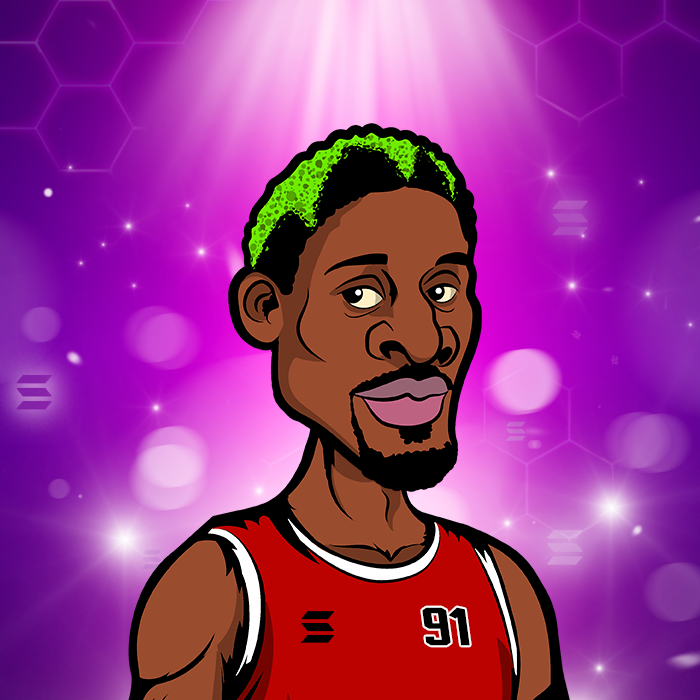 SolanaBasket's tweet photo. GM General Managers!!!🏀🙌

We have with us one of the most "controversial" players in the #NBA.

Known for his defensive and rebounding skills, 2.01 tall and named "best defensive player" twice.

The exceptional "RODMAN".

#HoldToPlay🏀

#NFT #Solana #NFTCommunity #NFTGiveaway https://t.co/gyMNXp60a9