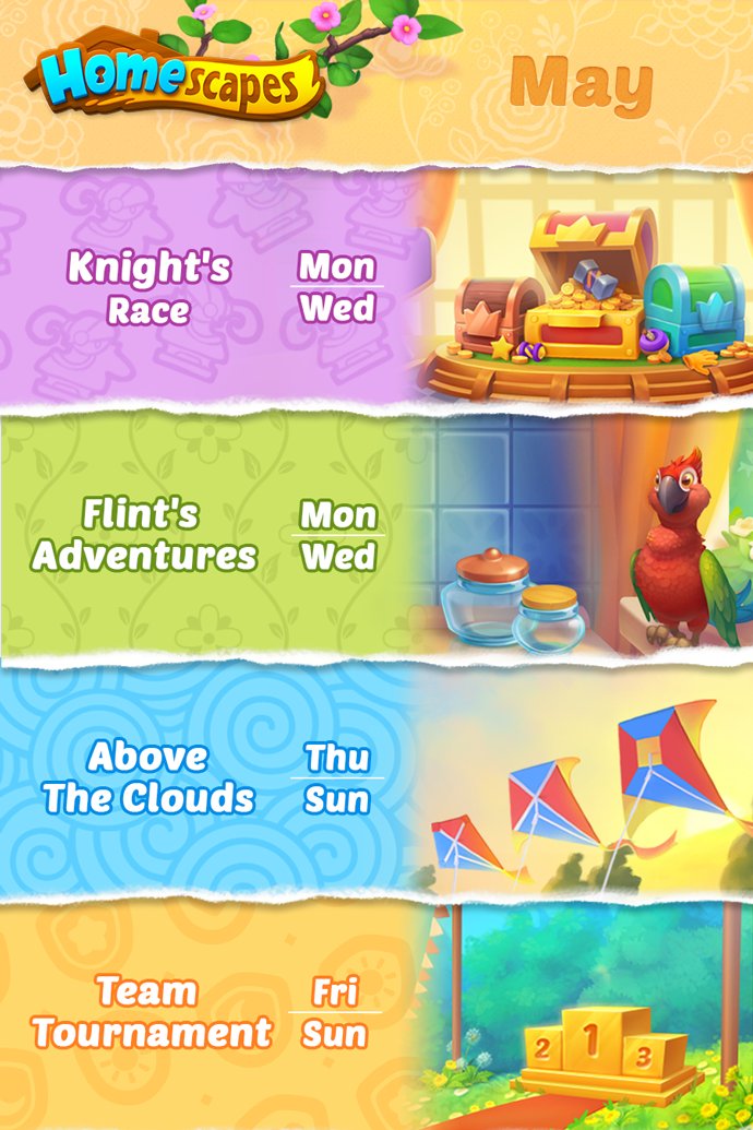 Homescapes on Twitter "Happy new month and the Event Calendar! 🤩🌿