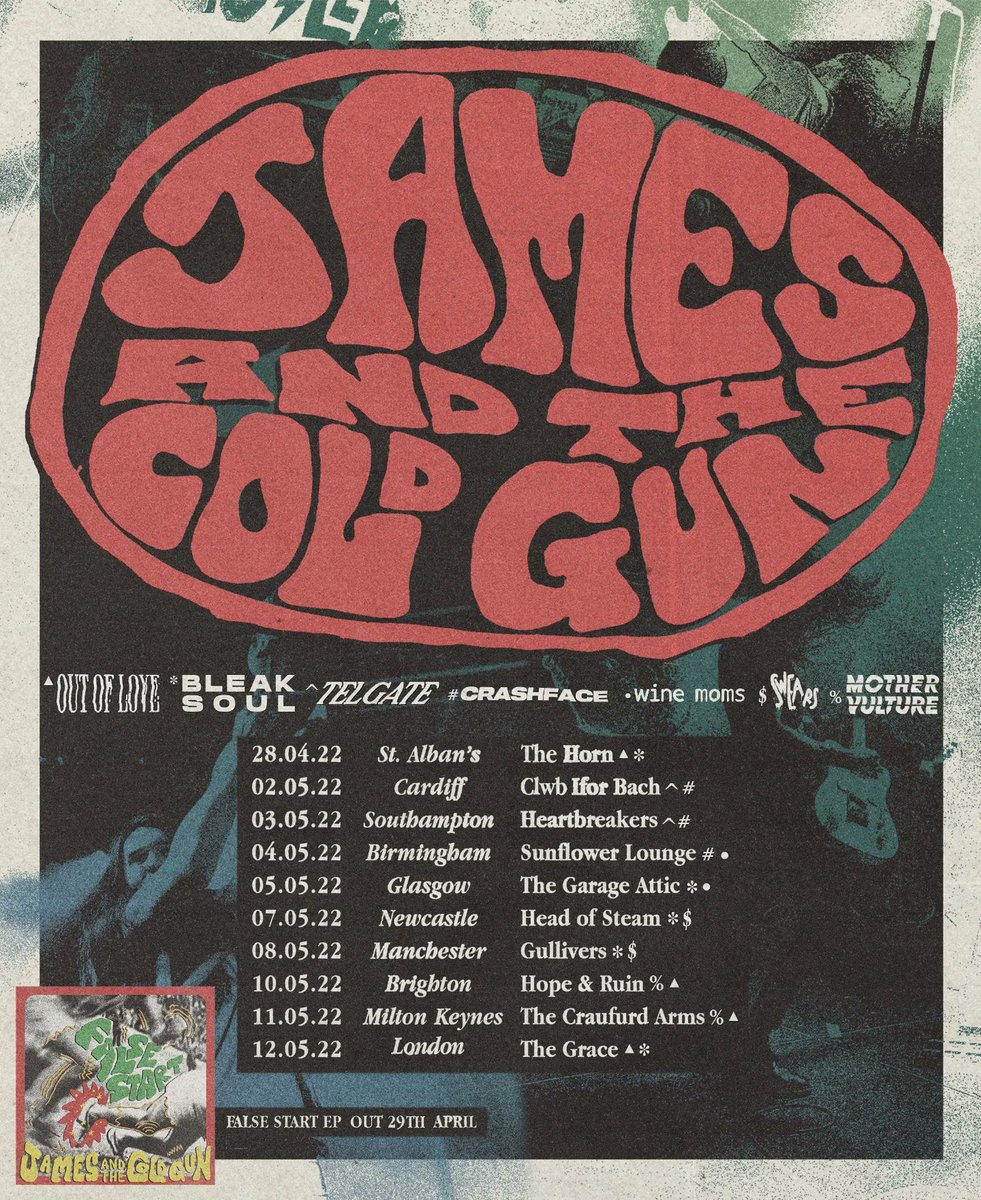 JAMES AND THE COLD GUN (@andthecoldgun_) on Twitter photo TOUR STARTS TONIGHT IN ST ALBANS WITH <a href="/OUTOFLOVEPUNK/">OUT OF LOVE</a> AND @benlangfordbiss
OUR EP 'FALSE START' IS OUT TOMORROW!
PHOTO BY LUKE SHADRICK TOUR STARTS TONIGHT IN ST ALBANS WITH <a href="/OUTOFLOVEPUNK/">OUT OF LOVE</a> AND @benlangfordbiss
OUR EP 'FALSE START' IS OUT TOMORROW!
PHOTO BY LUKE SHADRICK
