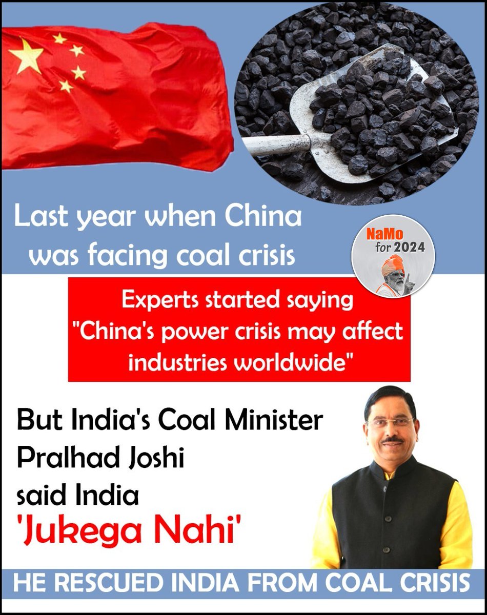 secredtheory's tweet photo. I really liked seeing this. The way India's coal minister Joshi ji saved his country from the coal crisis, it is a very good thing.
#ThanksToJoshi https://t.co/UdciaoJHDo