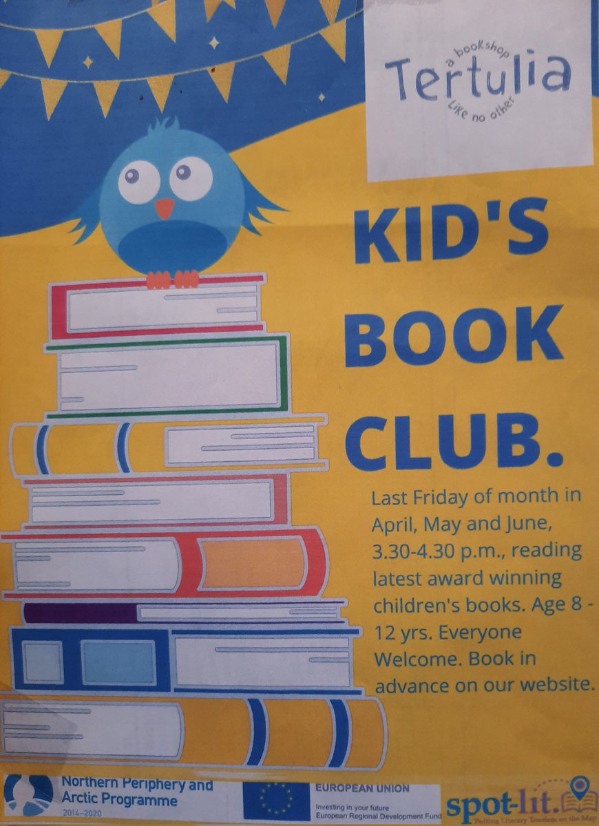 Starting tomorrow, Kids book club, ages 8 to 12, 3.30 till 4.30 a great way to get them into books #abookshoplikenoother