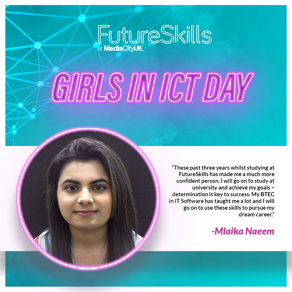 ⭐ Mlaika Naeem graduated in 2021 after studying a #BTEC Extended Diploma in #IT Software.

"Beginning my studies was one of the best decisions of my life. I had an amazing journey completing my BTEC Extended Diploma in IT Software."

ow.ly/TWqb50ISyba

#GirlsinICTDay #ICT