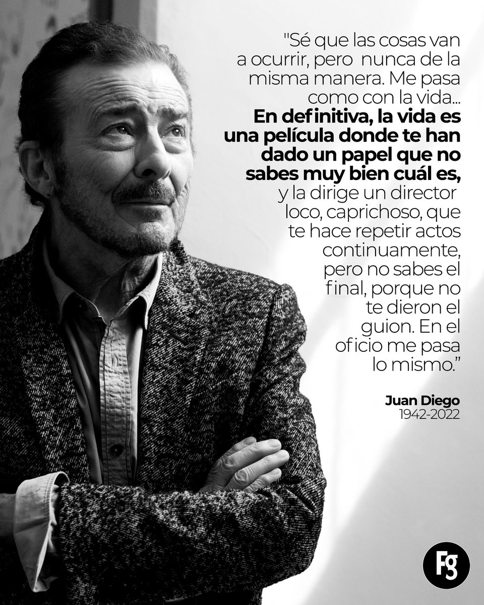 Juan Diego (1942-2022) y la vida 💔
Que la tierra te sea leve, maestro.