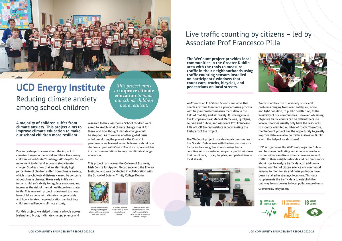 UCD in the Community (@ucdcommunity) on Twitter photo One of the wonderful contributions to the report from the UCD Energy Institute <a href="/UCD_EI/">UCD Energy Institute</a> - 'Reducing climate anxiety among school children' and 'Live traffic counting by citizens'. One of the wonderful contributions to the report from the UCD Energy Institute <a href="/UCD_EI/">UCD Energy Institute</a> - 'Reducing climate anxiety among school children' and 'Live traffic counting by citizens'.