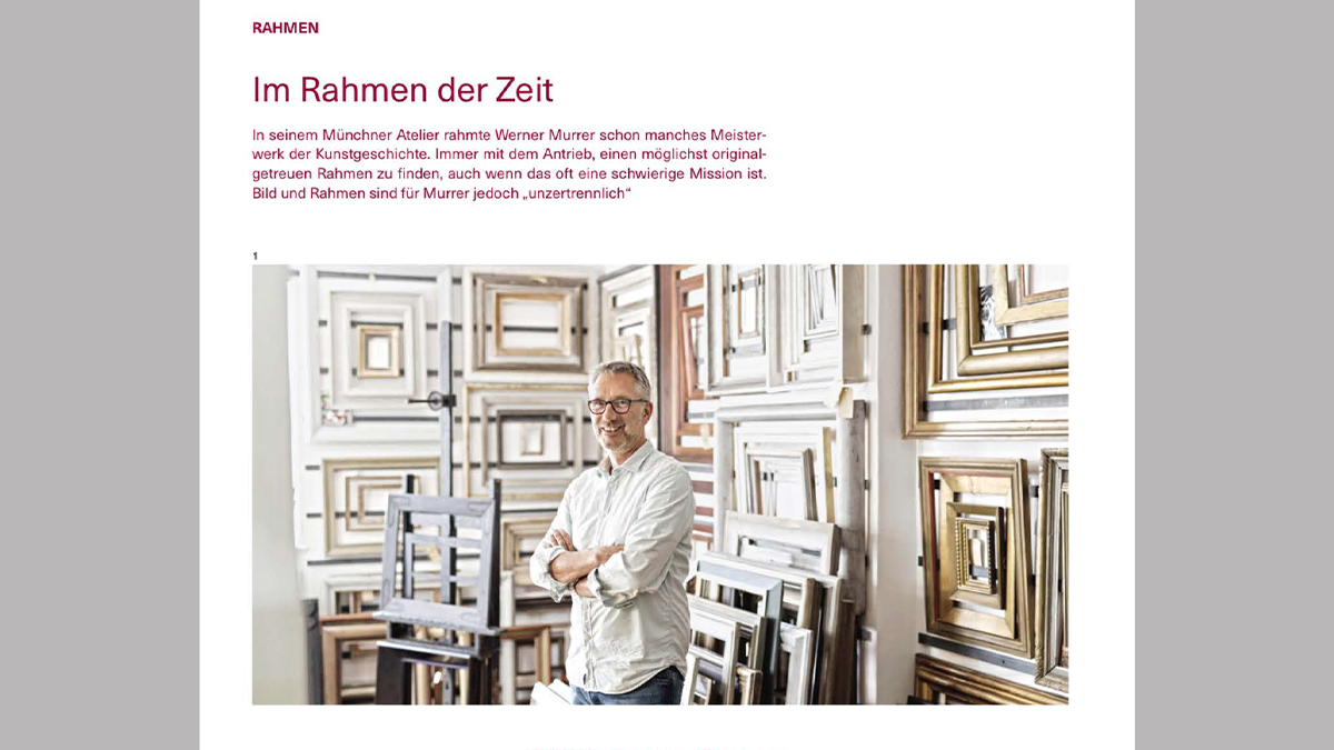 MurrerRahmen's tweet photo. Wie gehen wir große (Neu-) Rahmungsprojekte an? Was heißt es, richtig zu rahmen?Lesen Sie das neuste Interview mit Werner Murrer in der Februar-Ausgabe von #Restauro, dem führenden Fachmagazin zur Erhaltung des Kulturerbes:https://t.co/yQoAnmgLRO #framingarttherightway https://t.co/W0aR0Z0Nog
