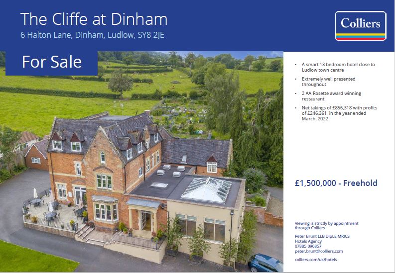 PeterBrunt's tweet photo. NEW FOR SALE The Cliffe Hotel, Ludlow.  Super 13 bedroom hotel in this well known country town. £1.5m freehold  https://t.co/HlZAEP4MHs https://t.co/Mvn0OD7WAL