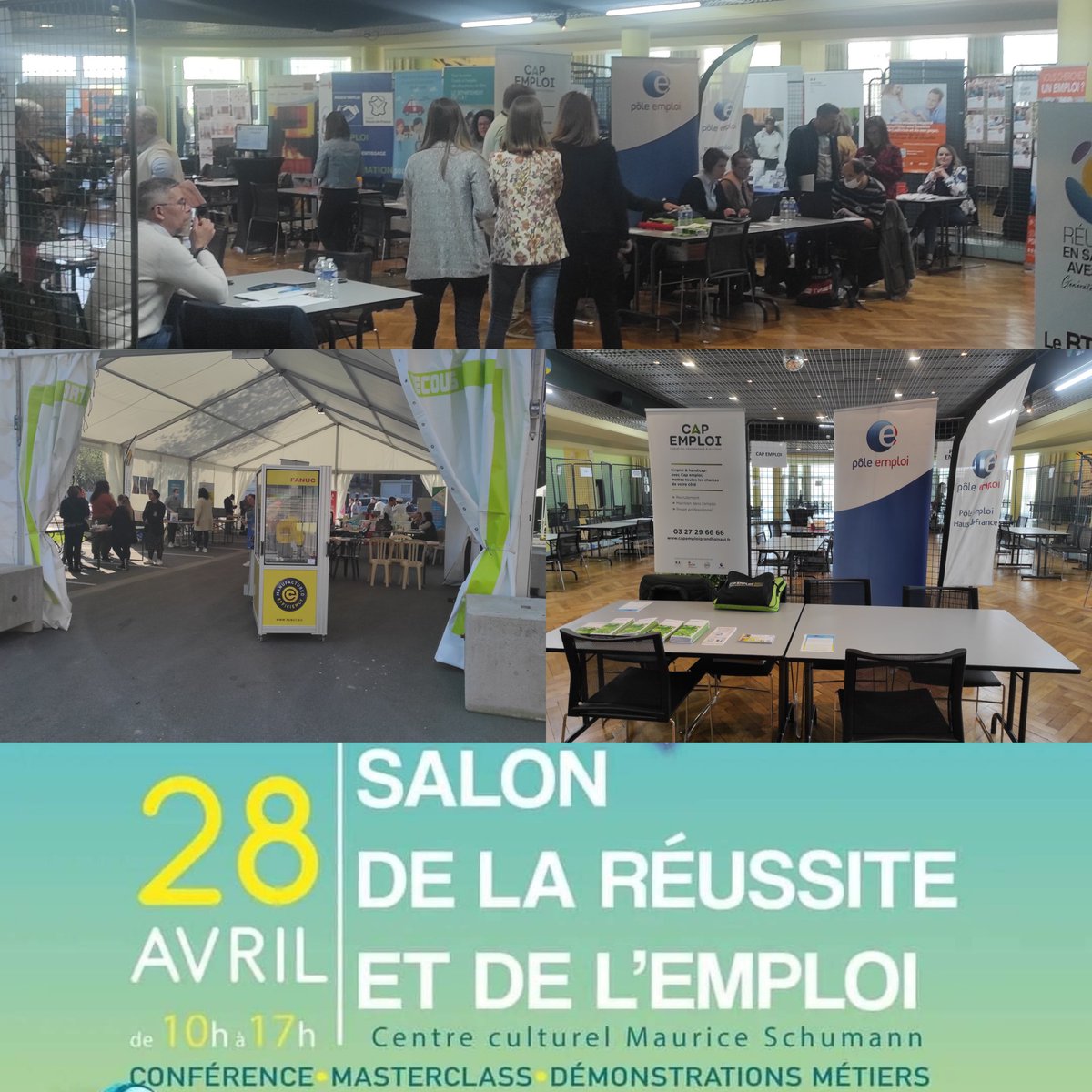 #tousmobilisés 👫#prenezvoscv 📝et venez rencontrer les #entreprises 🏭 aujourd'hui de 10h à 17h au centre culturel Maurice Schumann D'Hautmont 💯💪😉