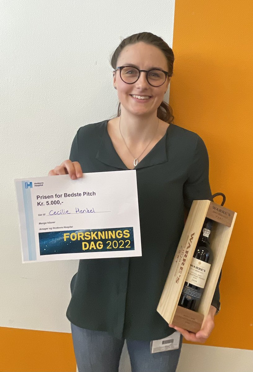 Road_Cag's tweet photo. … and the prize for Best Pitch goes to… @CecilieHenkel Congrats!! 🍾👏🏼🤩#nyeforskere @AmagerHvidovre @gchsp_health @ProfTroelsen https://t.co/JIdSfqOXfi