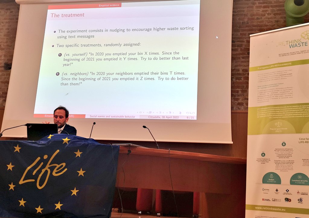 mgiavini's tweet photo. "try to do better than last year" #Kayt #nudging messages sent in Bassano by @REthinkWasteRTW changed behaviors in citizens on #separatecollection https://t.co/crH92v56lt