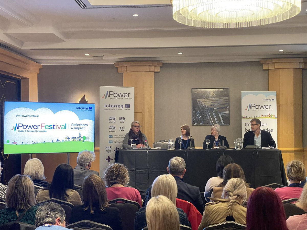 KTM_DigiHealth's tweet photo. #mPowerFestival - critical role of the voluntary sector: “We (voluntary &amp; community orgs) are not in competition... Building on each other’s strengths gives us a louder voice”… wonderful insights from the panel into the work underway in Scotland, ROI &amp; NI with older people https://t.co/lkFUcbQvBk