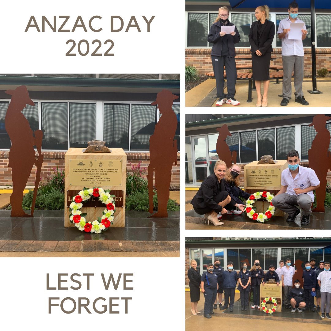 Canley Vale High School (@canleyvalehs) on Twitter photo Canley Vale High School Principal Ms Santucci and the Diverse Learners were honoured to commemorate the fallen ANZAC men and women who risked their lives and fought for our freedom. Lest we forget.
@DeborahSantucci <a href="/lisaporter555/">Lisa Porter</a> <a href="/NSWEducation/">NSW Dept of Education</a>
#AnzacDay2022 #CVHS #WeCare Canley Vale High School Principal Ms Santucci and the Diverse Learners were honoured to commemorate the fallen ANZAC men and women who risked their lives and fought for our freedom. Lest we forget.
@DeborahSantucci <a href="/lisaporter555/">Lisa Porter</a> <a href="/NSWEducation/">NSW Dept of Education</a>
#AnzacDay2022 #CVHS #WeCare