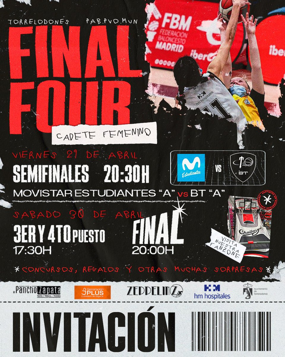 BTorrelodones's tweet photo. Tenemos muchas ganas de que llegue el viernes 🙌🏼

Se está acercando la F4 cadete femenina! No te la pierdas! ⛹🏼‍♀️

#CarácterTorre ⚔️
#TalentoSinGénero ⛹🏼‍♀️⛹🏽

Muchas gracias a @ZeppelinColonia , #DePanchoaZapata, @HMHOSPITALES y @Generacion_Plus por hacer que esta F4 sea posible! https://t.co/yvcaHdAWh5