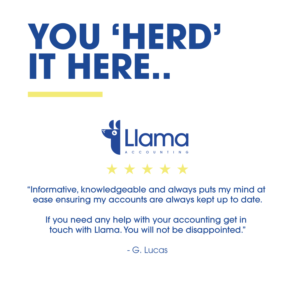 Another great review from a member of our herd. Get in touch today by sending us a DM ✉️
#LlamaAccounting #NoDramaWithLlama #JoinTheHerd