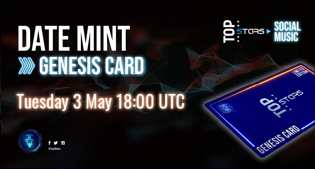 topstarsEN's tweet photo. We already have a date for the MINT of our NFT Genesis Card and our countdown begins⏳ 

👉🏻 🗓 Tuesday May 3rd, 18:00 hrs UTC / 20:00 hrs Spain 🗓

This is the access to the Dapp so you can purchase it: 

https://t.co/OilPJAJ7cL

#TopStarsApp #NFTMint #NFTMusic #BSC #GenesisCard https://t.co/xQhZaFudJZ
