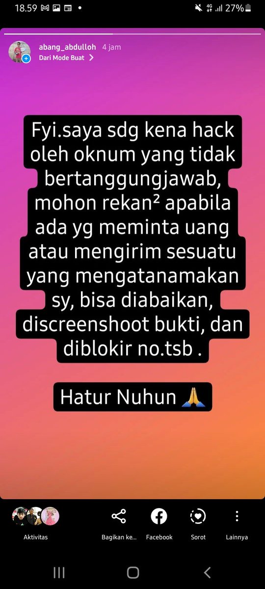 abangabdulloh's tweet photo. Tlg bantu direport org yg menyalahgunakan akun atau data pribadi saya. Hatur Nuhun 🙏 https://t.co/1qPjIA4mST