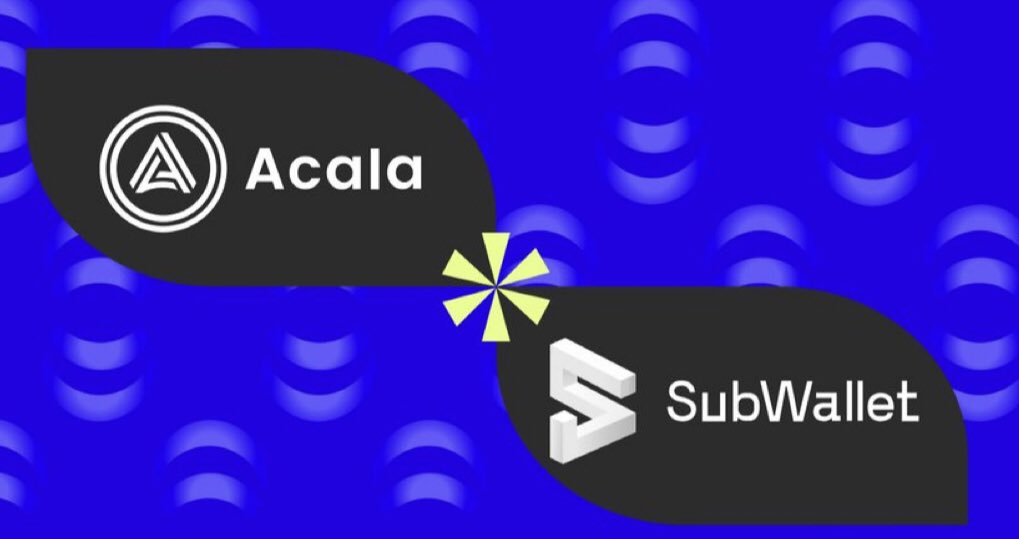 AcalaTurkiye's tweet photo. 🎉 @subwalletapp yayında!

 @Polkadot  için bir Web3 Multiverse cüzdanı olan SubWallet, varlıkları sorunsuz bir şekilde yönetmek için artık Acala'da kullanılabilir. Kullanıcılar bir USD basabilir, DApp'lerle etkileşime girebilir ve Acala &amp; Karura NFT'lerini yönetebilir. $aca https://t.co/gc7beUYnUS