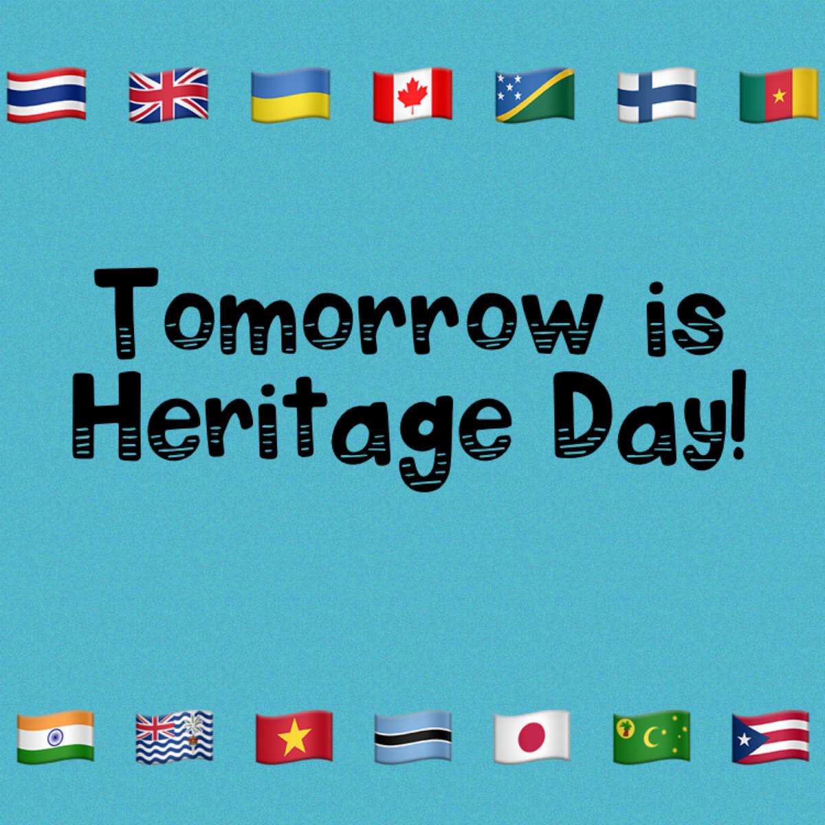 ryewrdsb's tweet photo. Friday is our next spirit day! Let’s show our different cultures and dress up as your culture/heritage! Wear Cultural clothes and/or accessories. If this is not possible for you or may not be comfortable at school, you can dress in the colours of your Cultural flag. https://t.co/pQfhOuTqGh