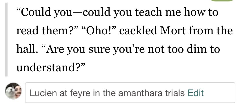 saradoc_'s tweet photo. reading crown of midnight & it's the first thing that popped into my head i love mort #tog #acotar #lucien #feyre #aelin #booktwt #togcom https://t.co/l9gkUKCKoJ