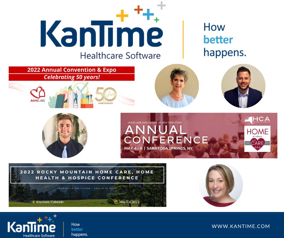 KanTimeSoftware's tweet photo. @KanTimeSoftware is gearing up for a busy week and a fantastic May.

Association for Home &amp; Hospice Care of North Carolina, HCANYS - Home Care Association of New York State, and the Home Care and Hospice Association of Colorado next week.

See you next week! https://t.co/9xlxEZxazr