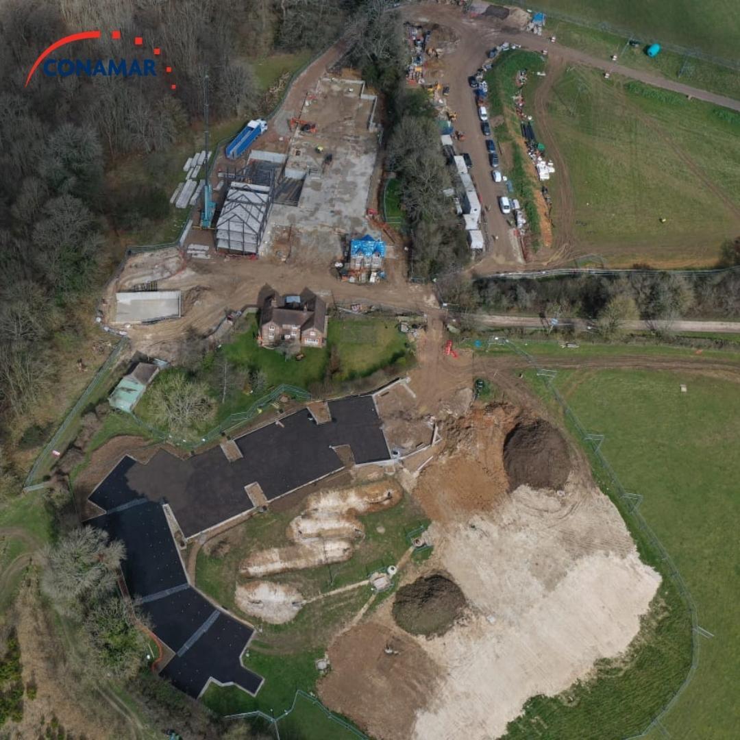 ConamarBuild's tweet image. Work is progressing well at Garsington Opera Arts Hub, with demolition completed and the new structure and car park starting to take shape.

Keep up to date with the project and see more aerial photos on our website &amp;gt; conamar.co.uk/project/garsin… 

#demolition #progress