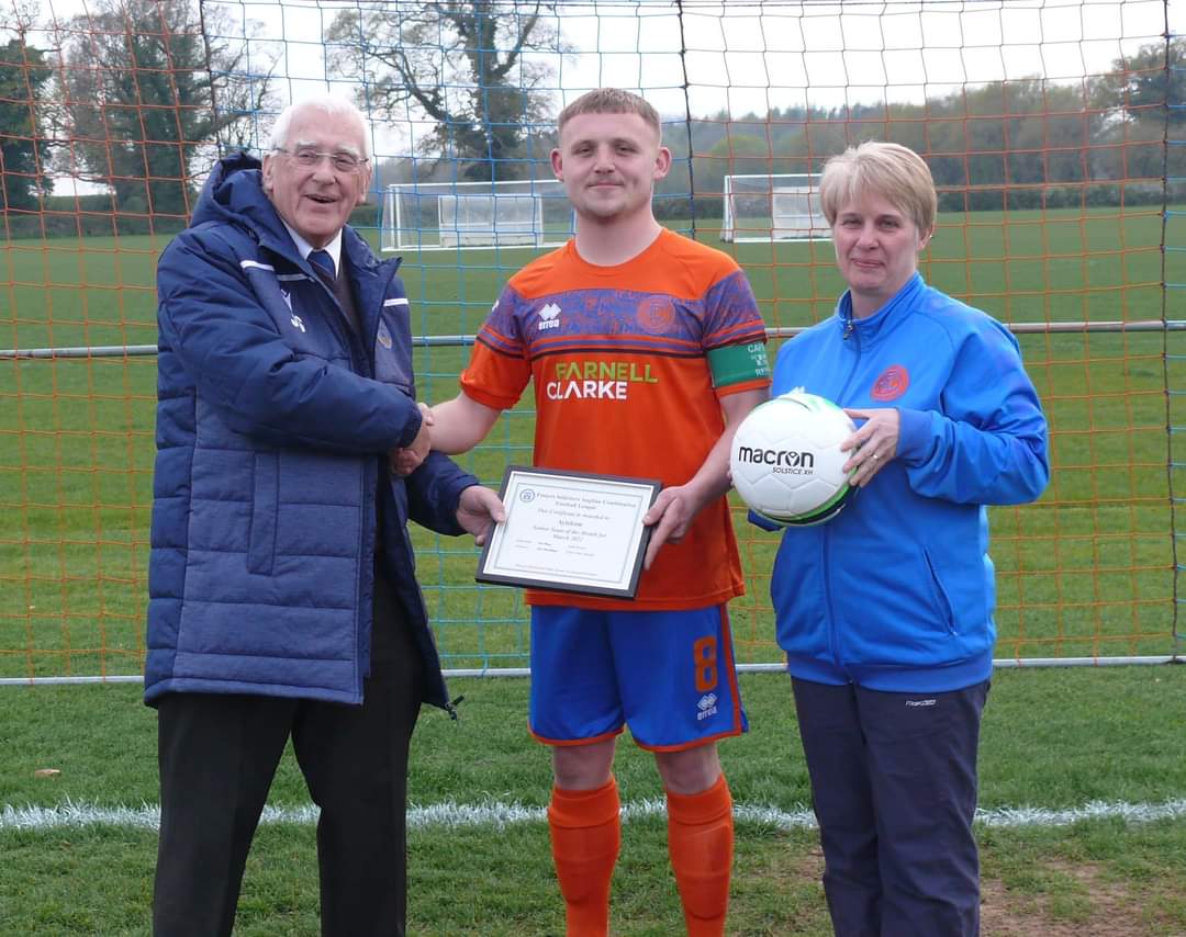 The Albatross (@aylshamfc) on Twitter photo **Squawk** <a href="/AnglianCom/">Fosters Solicitors Anglian Combination</a> Senior team of the month for March - here is our captain marvel <a href="/stuboam/">Stuart Boam</a> and our Chairperson Heidi receiving the award for the teams success, and in height order aswell 😀 🧡💙⚽️ **Squawk** <a href="/AnglianCom/">Fosters Solicitors Anglian Combination</a> Senior team of the month for March - here is our captain marvel <a href="/stuboam/">Stuart Boam</a> and our Chairperson Heidi receiving the award for the teams success, and in height order aswell 😀 🧡💙⚽️