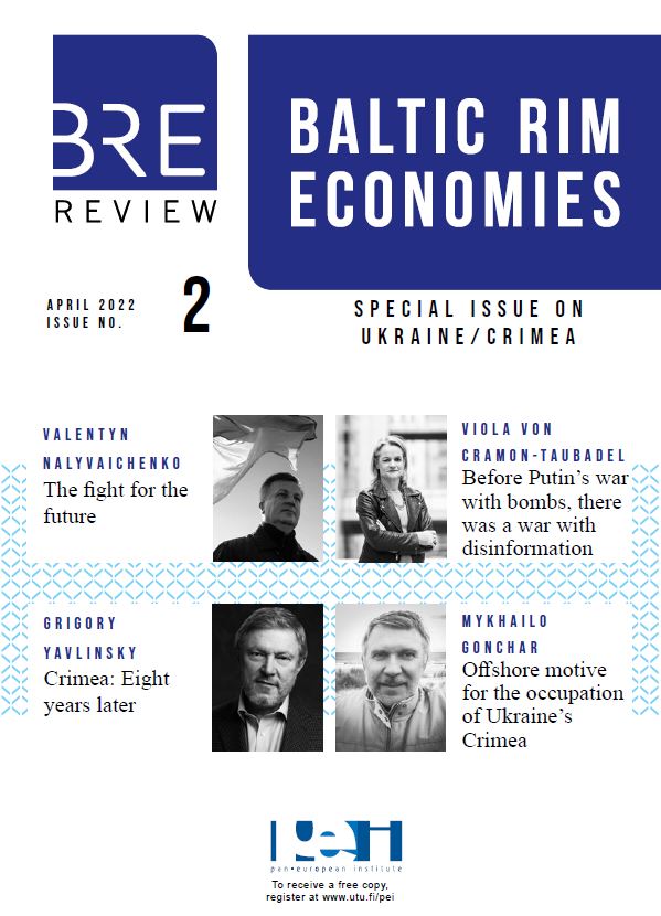 Time for the 2nd #BalticRimEconomies of the year! The special issue on #Ukraine /#Crimea includes i.e. articles by Valentyn Nalyvaichenko, <a href="/ViolavonCramon/">Viola von Cramon 🇺🇦🇪🇺</a>, <a href="/yavlinsky/">Григорий Явлинский</a> and Mykhailo Gonchar

Click below to read all the articles
👉sites.utu.fi/bre/baltic-rim…

#BRE #PanEuropeanInstitute