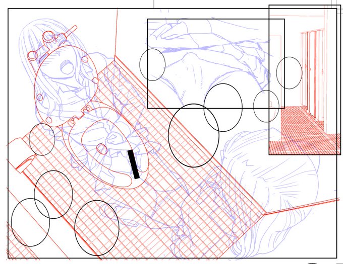今やってる原稿は先に背景を置いている。
ローポリ素材のカクカクした線を後で修正するのが嫌で便器だけでもとスムージングしたら細かいパーツまで丸くなった模様…。まあキャラを乗せると全部隠れるんだけど。 