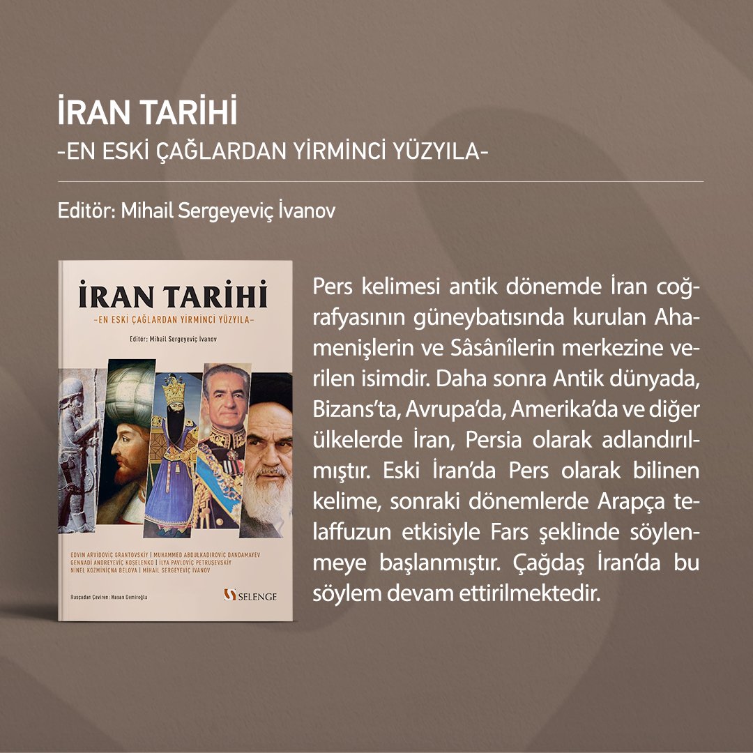 Pers kelimesi antik dönemde İran coğrafyasının güneybatısında kurulan Ahamenişlerin ve Sâsânîlerin merkezine verilen isimdir. Daha sonra Antik dünyada, Bizans'ta, Avrupa'da, Amerika'da ve diğer ülkelerde İran, Persia olarak adlandırılmıştır. #selenge

m.kitapyurdu.com/index.php?rout…