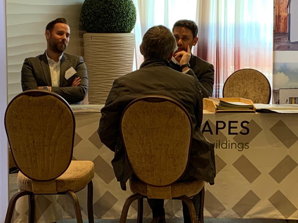 learningescape's tweet photo. Dan, Matt and Ryan are having a great day at the #ISMForum22 today! If you are attending visit the TGEscapes stand to find out more about our #ecobuildings https://t.co/y61T9duso6