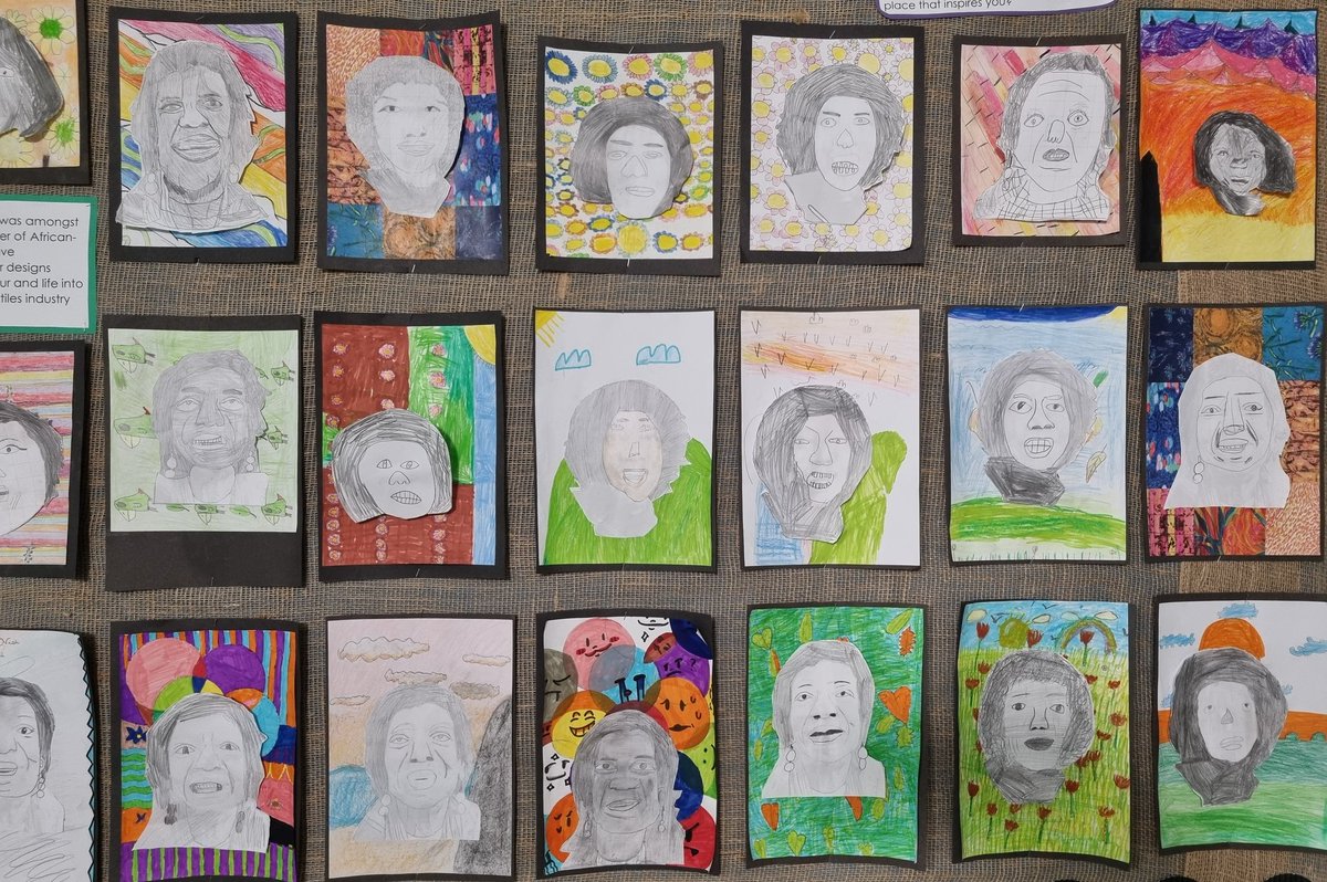 In the Autumn term Yr5 learnt about and created portraits of #AltheaMcNish @WMGallery #colourismine