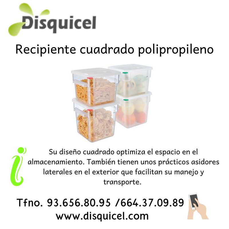 Disquicel's tweet photo. Recipiente cuadrado polipropileno ... 🙂🍀

Más info en https://t.co/ihEXXa0uYK

#disquicel #limpieza #higiene #productoslimpiezaprofesional #equipamientococina #araven #horeca #restauracion #catering #colectividades https://t.co/Di7ADwZ215