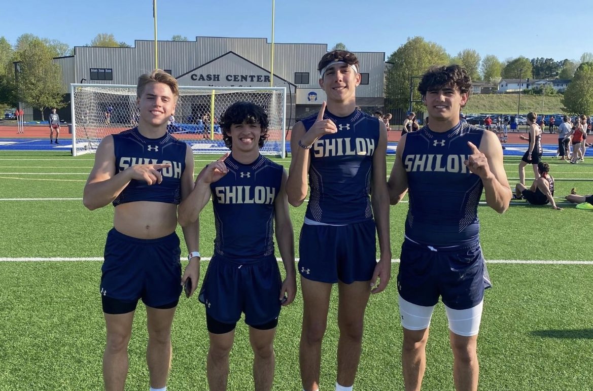 JeffConawayTFA's tweet photo. These guys set the conference record in the 4x100 &amp; 4x200! @EliWisdom2 up and at it the next day!@LukeSluyter also set PR in 400! We have tough kids that are willing to prepare &amp; excited to compete!  @ShilohSaintsTF @ShilohSaintsFB #ShilohSpeed https://t.co/6fNQQx6sSj