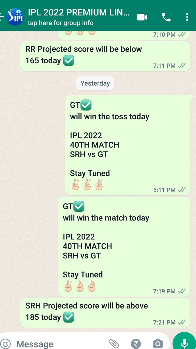 AskMeReport's tweet photo. Congratulations Everyone 
10p jockpot match for us yesterday 

As I mentioned 
GT won the toss ✅
GT won the match ✅

Continue wins 
✌🏻😎✌🏻

Get your match report soon for 
41ST MATCH 
KKR vs DC

#iplprediction 
#TATAIPL 
#SRHvsGT 
#KKRvDC https://t.co/i4Arei5LLa