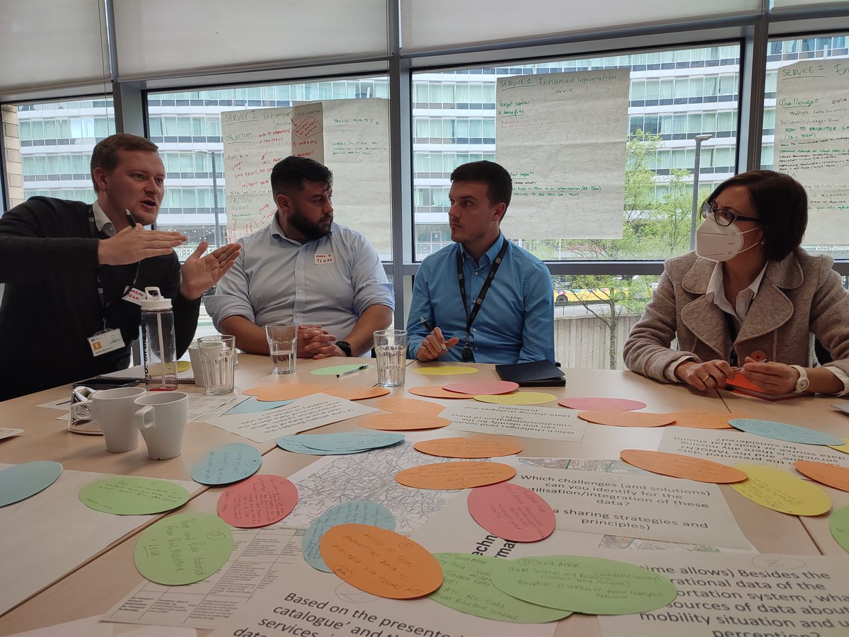 We are in Manchester today!

The TANGENT team &amp; Greater Manchester's transport stakeholders are in an interactive workshop in @OfficialTfGM's headquarters. 

Discussions ongoing on opportunities + challenges on mobility governance, controls systems, data and technology design.