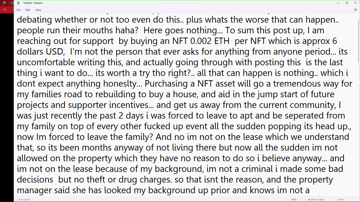 MetaVirs's tweet image. #NFTs #NFTCommunity #NFT #SupportAnArtist #Reuniteafamily #supporttheart......  Ive been debating whether or not too even do this..  but thank you in advance if you even read this through