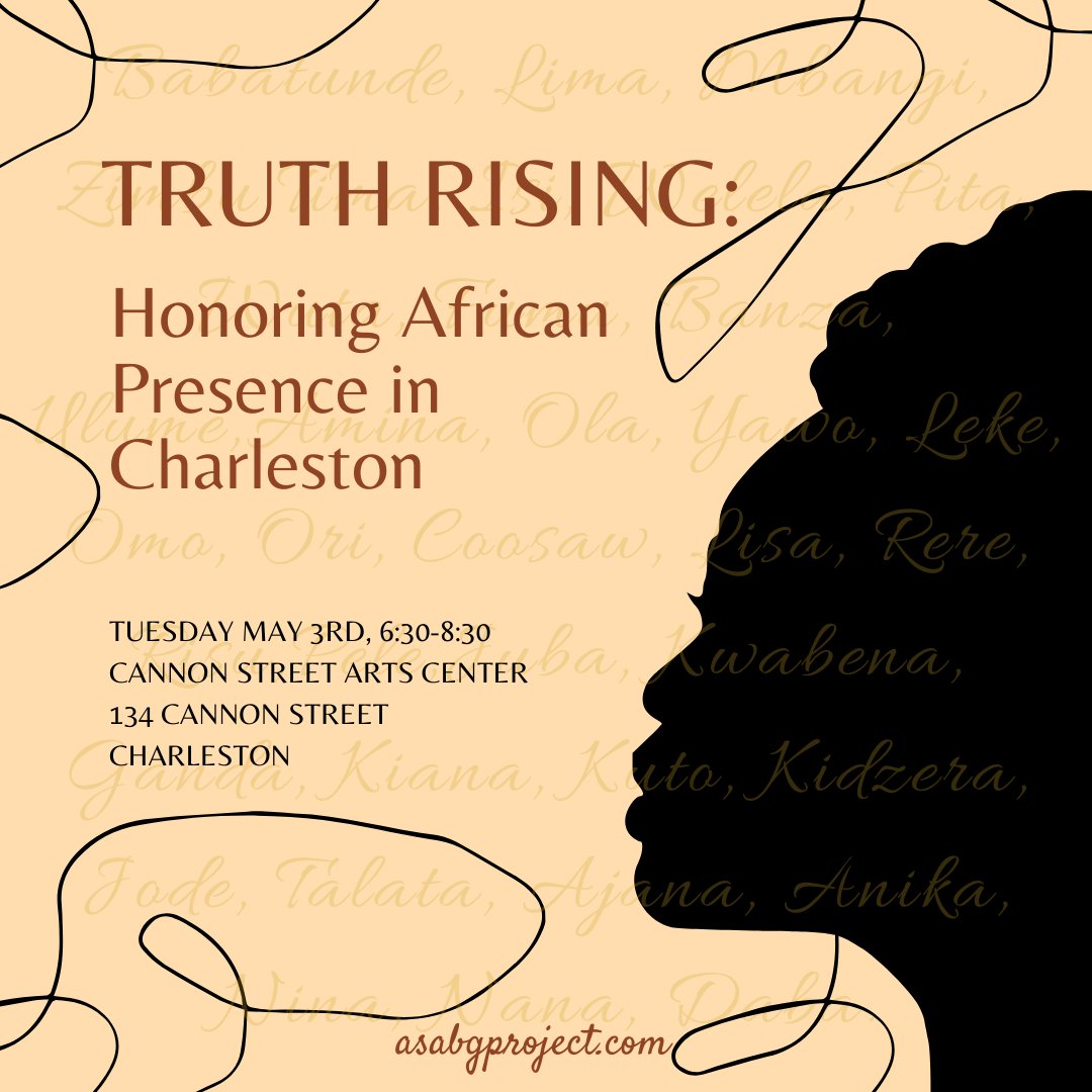 CSSCharleston's tweet image. Join the Anson Street African Burial Ground Project for &quot;Truth Rising: Honoring African Presence in Charleston&quot; May 3rd and 4th. More information at asabgproject.com  and on our blog blogs.cofc.edu/cssc/2022/04/2…