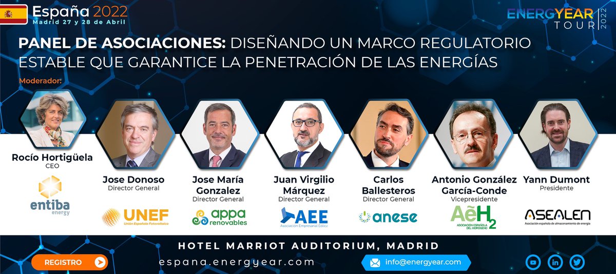 aeeolica's tweet image. Gracias a #Energyear por invitarnos a participar en este panel con las asociaciones de #EERR y para debatir sobre el marco regulatorio. Empezamos!