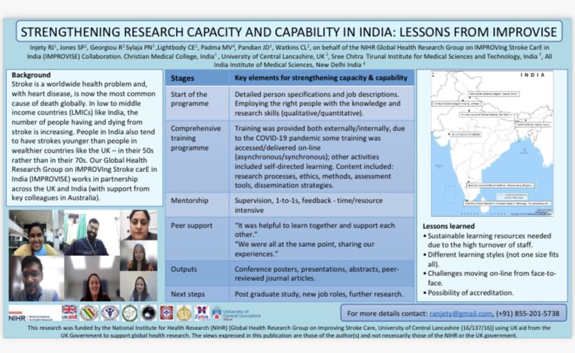 UCLanGlobalHealth (@uclanglobalheal) on Twitter photo 🎉🎉 We’re pleased to announce that our poster ‘Strengthening Research Capacity and Capability in India: Lessons from IMPROVISE’ won 2nd prize at the recent NIHR GHR Training Forum 🎉🎉 #NIHR <a href="/NIHRglobal/">NIHR Global Health</a> #Stroke #UCLanResearch 🎉🎉 We’re pleased to announce that our poster ‘Strengthening Research Capacity and Capability in India: Lessons from IMPROVISE’ won 2nd prize at the recent NIHR GHR Training Forum 🎉🎉 #NIHR <a href="/NIHRglobal/">NIHR Global Health</a> #Stroke #UCLanResearch