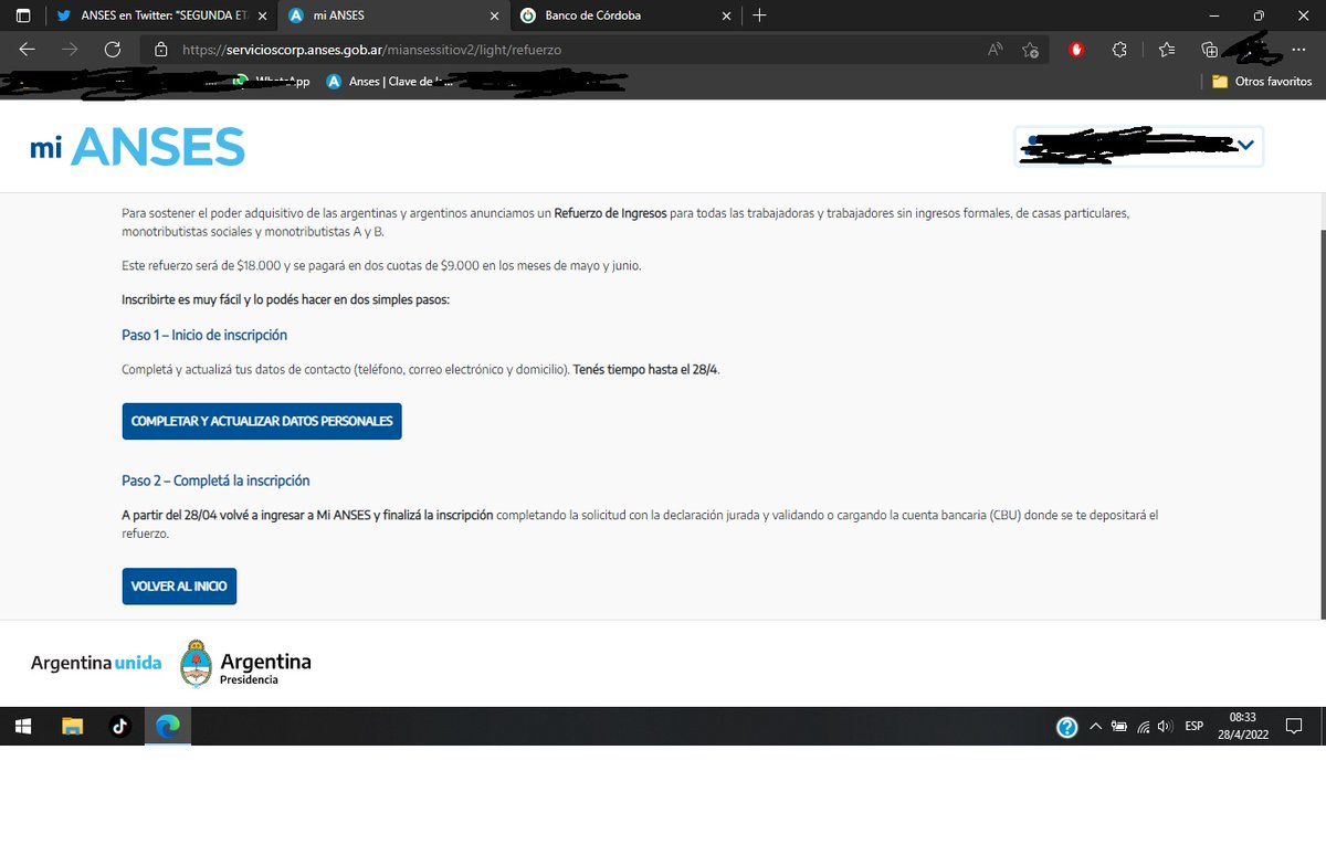 ZetaZetanous's tweet photo. @ansesgob yo ya pude ingresar pero no me sale nada para poner el cbu me sale lo mismo de la primera etapa y ya https://t.co/udjv1gWScF