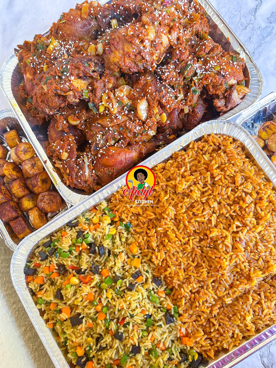 AidylKitchen's tweet photo. The Perfect Party Combo 👌 

Got guests over? Serve this and they’ll never stop talking about what a great host you are. 

#AbujaFoodVendor #aidylkitchen https://t.co/2dq9XeLUk6