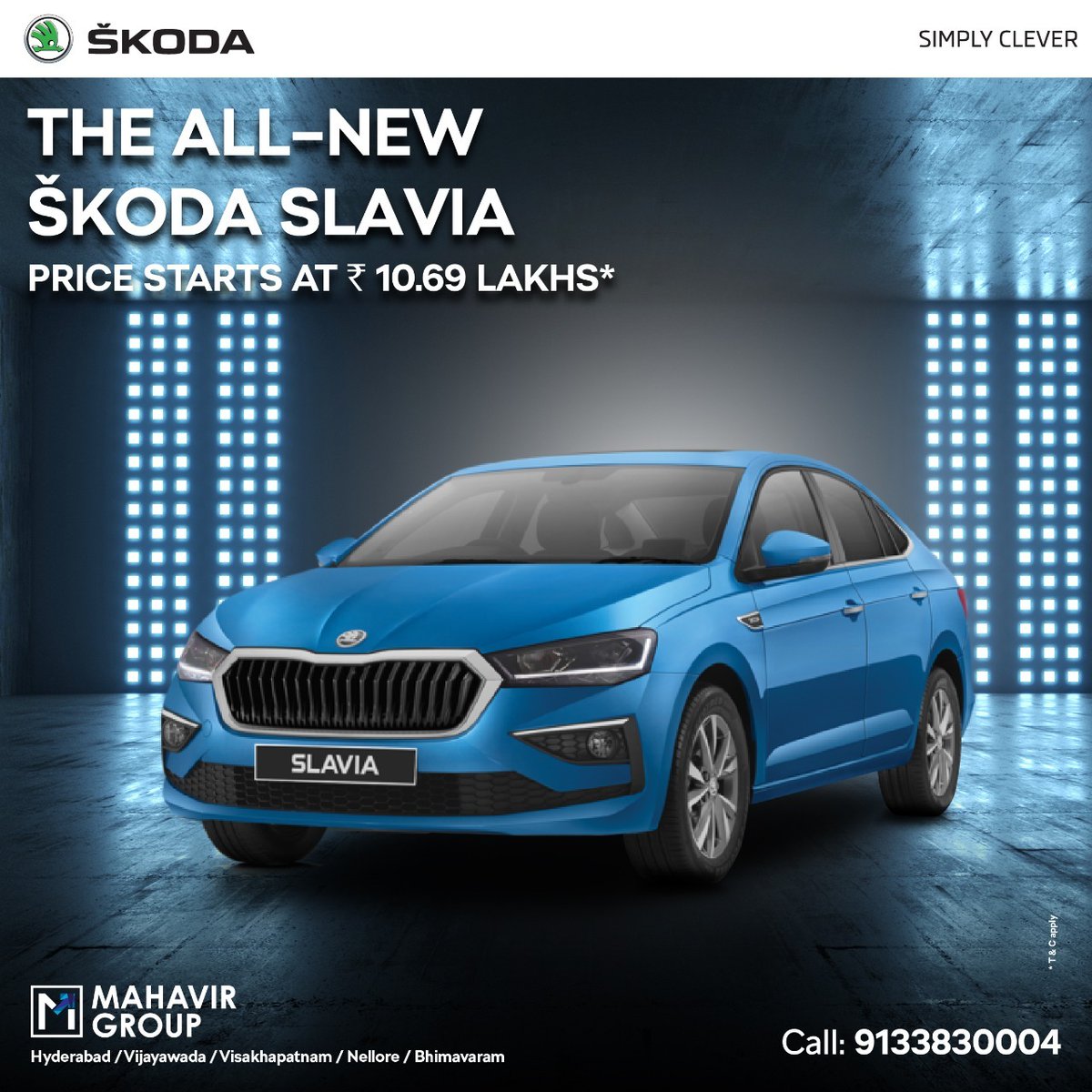 MahavirSkoda's tweet photo. The all-new #ŠKODASLAVIA is breathtaking from every angle. 
Price starts at ₹10.69 Lakhs* 
Book now from the nearest #MahavirŠKODA showroom. 
For more details,
call us at 9227797979 or 9133830004. 
Visit: https://t.co/kpX2WhZ6eS
 T&amp;C* Apply
#ŠKODA #ŠKODAIndia #DrivewithSlavia https://t.co/CYkAqa2pBu