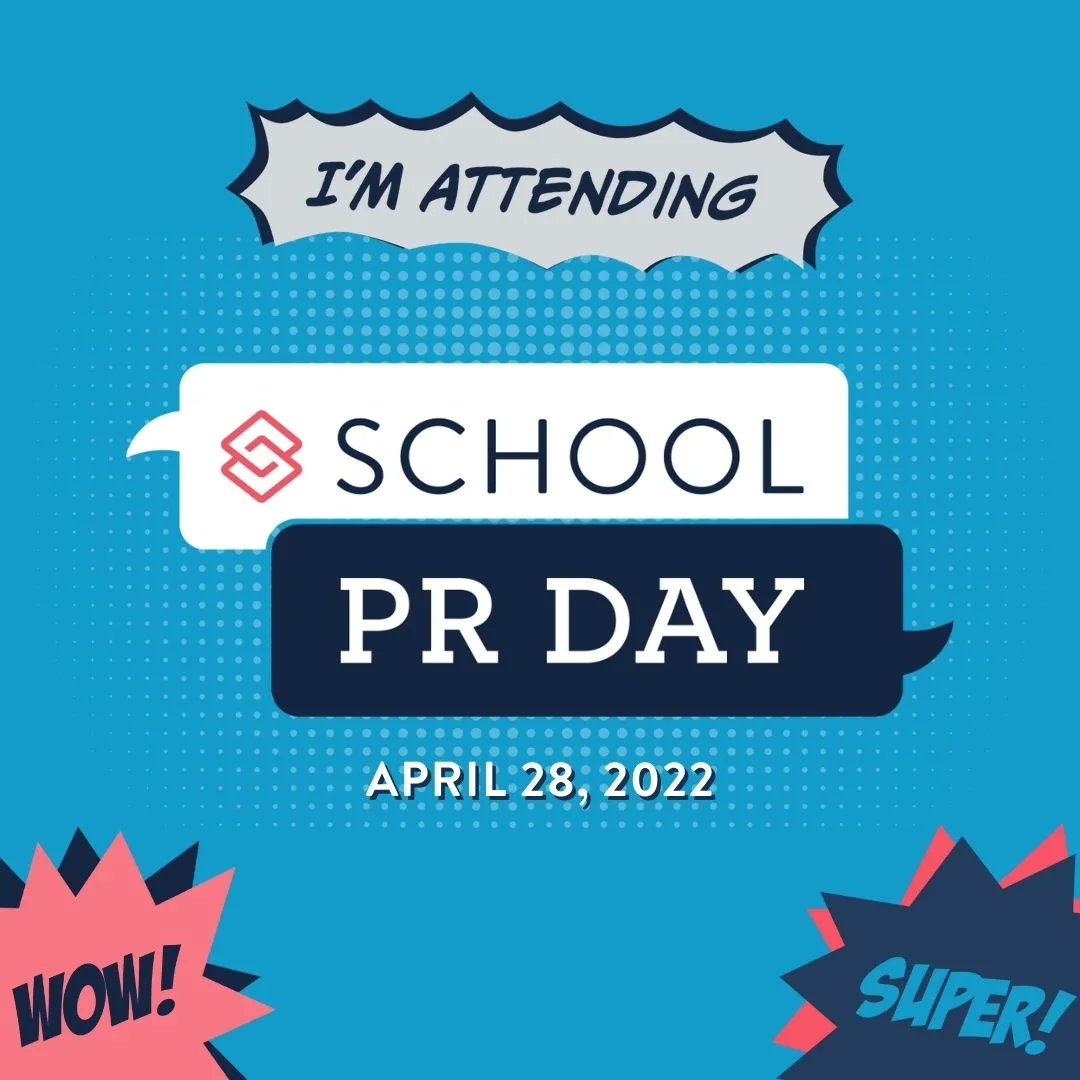 Happy #SchoolPRDay!  You're not too late to join the fun. The first sessions begin at 9 a.m. EDT. Visit: schoolprday.com to register.