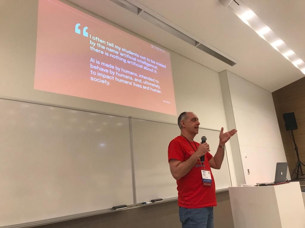 Yesterday was a day with plenty of experiences. Our crack <a href="/vigu/">Javier Viñuales (@vigu@mastodon.social)</a> gave a very interesting talk at <a href="/OpenEdX/">Open edX</a> Conference about 'Using AI-based #bots to improve student experience'.
Besides, our team in the <a href="/EdutechCluster/">Edutech</a> Congress strengthened our partnership with <a href="/AWS_Edu/">AWS Education</a> .